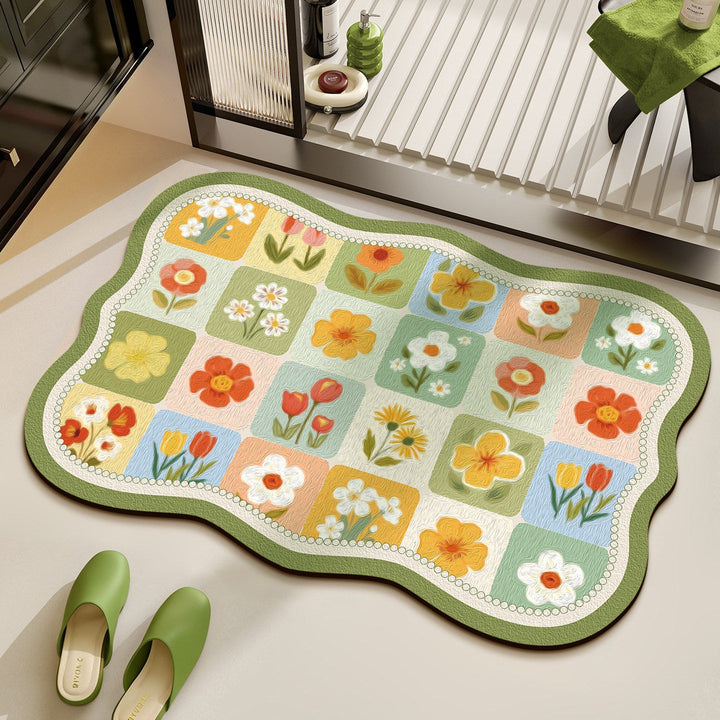 Floral Patchwork Bath Mat Kalsten
