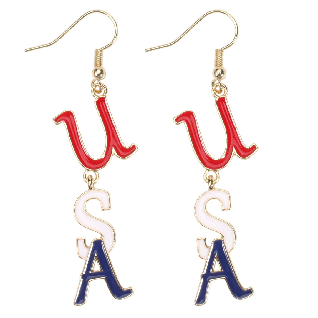 Women's filigree earrings in flag design with crystal stripes and enamel trim Kalsten