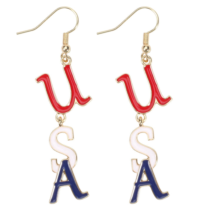 Women's filigree earrings in flag design with crystal stripes and enamel trim Kalsten