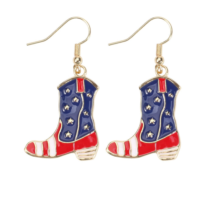 Women's filigree earrings in flag design with crystal stripes and enamel trim Kalsten