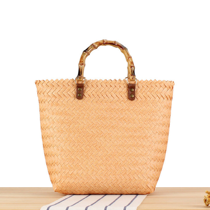 Handbag Made of High-Quality Woven Material with Bamboo Handles Kalsten
