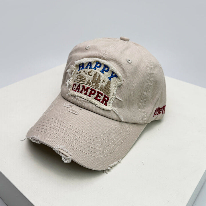 Men's Distressed Embroidered Camping Cap Kalsten