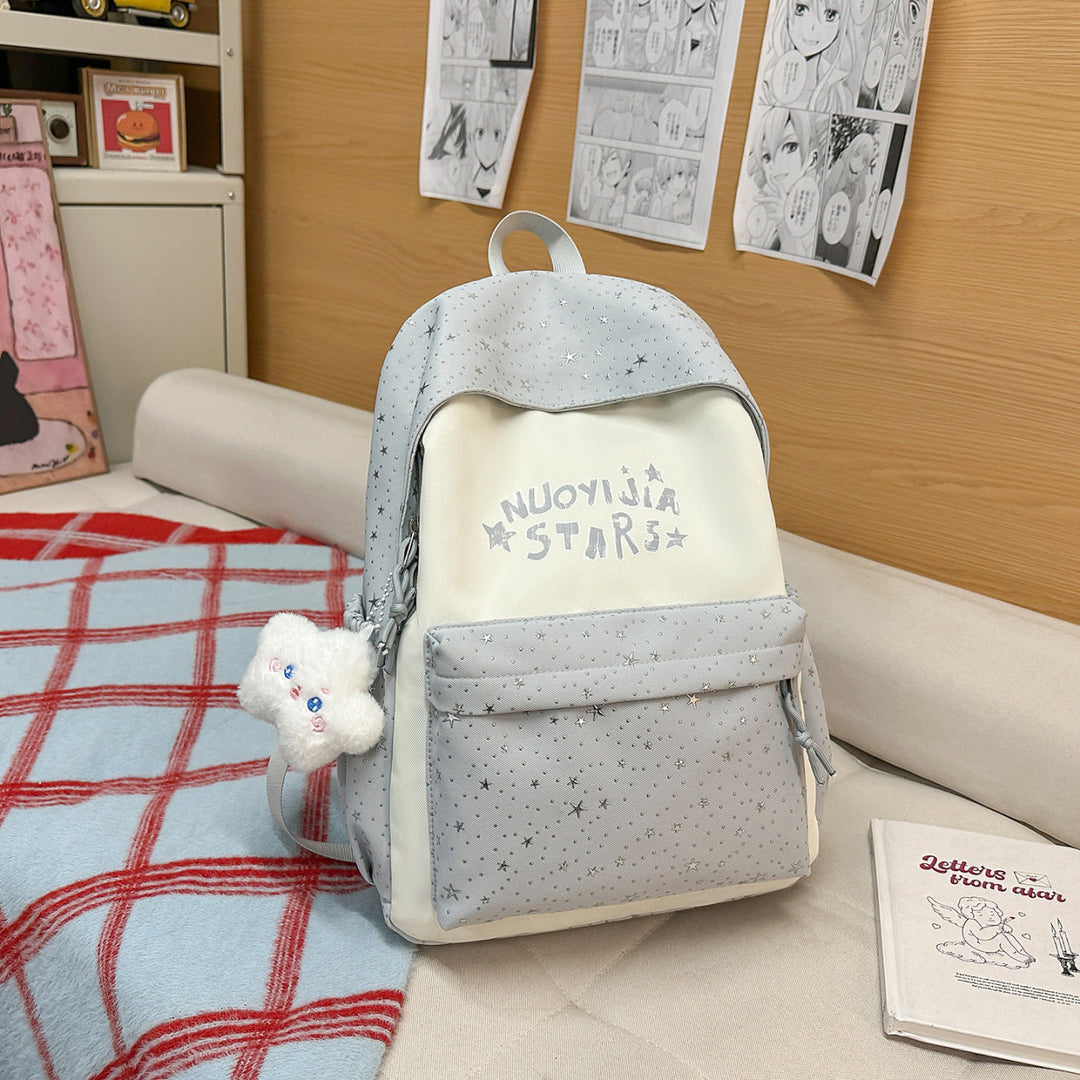 Lightweight Star-Patterned School Backpack