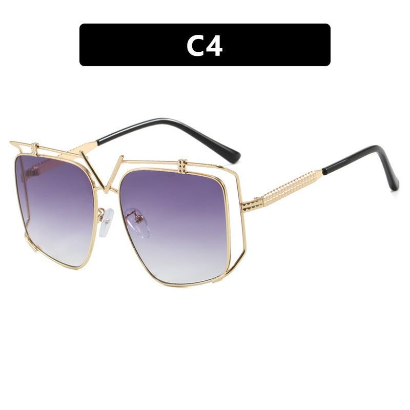 Women's futuristic oversized sunglasses with unique geometric frame Kalsten
