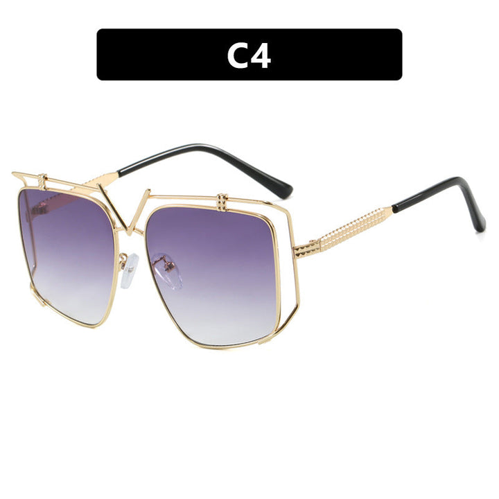 Women's futuristic oversized sunglasses with unique geometric frame Kalsten