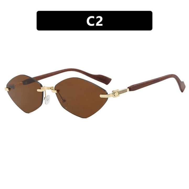 Women's geometric sunglasses with luxurious wooden arms and polarized lenses Kalsten