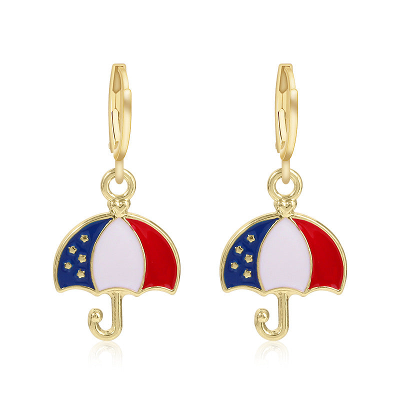 Women's long multi-layer star drop earrings with crystal embellishments and rhodium-plated alloy Kalsten