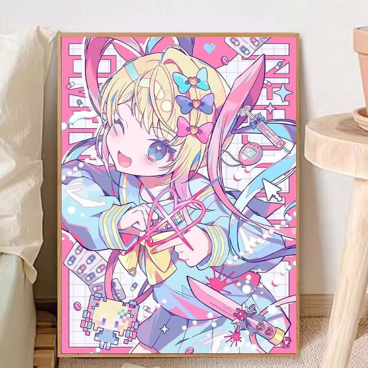 Whimsical Anime-Inspired Canvas Art Print Kalsten