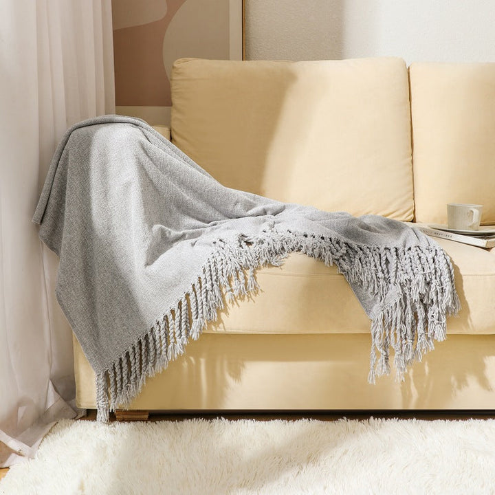 Ladies elegant and stylish couch blanket with fringes Kalsten