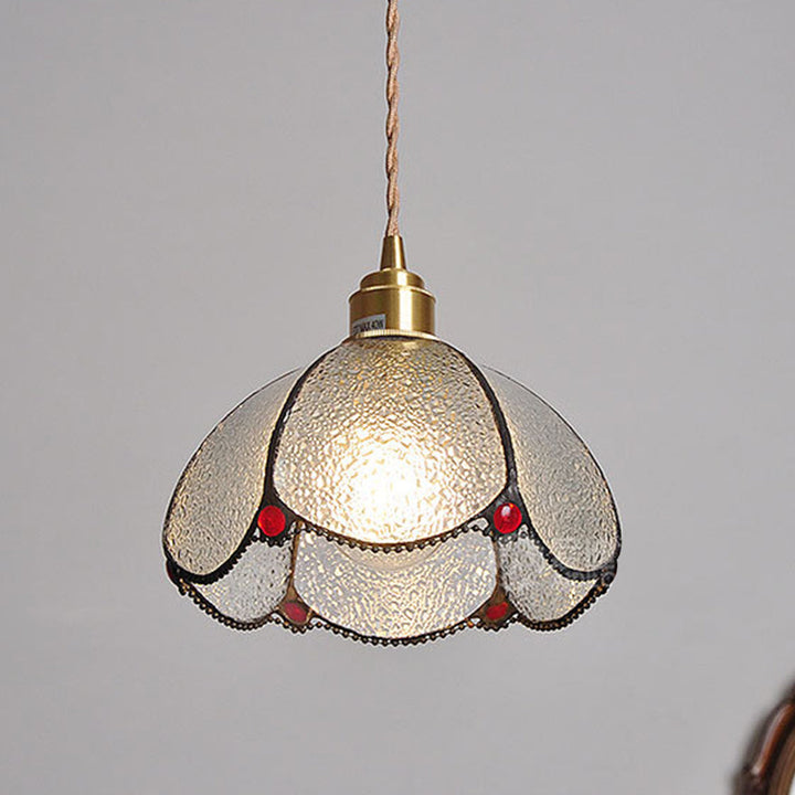 Vintage Stained Glass Dome Tiffany Pendant Light | Kalsten
