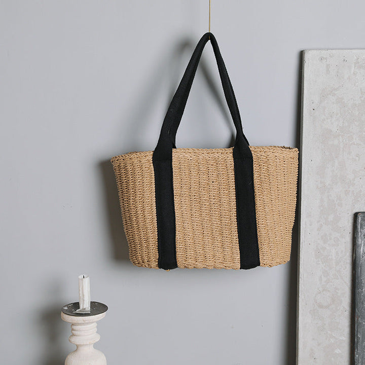 Durable basket bag with contrasting straps Kalsten