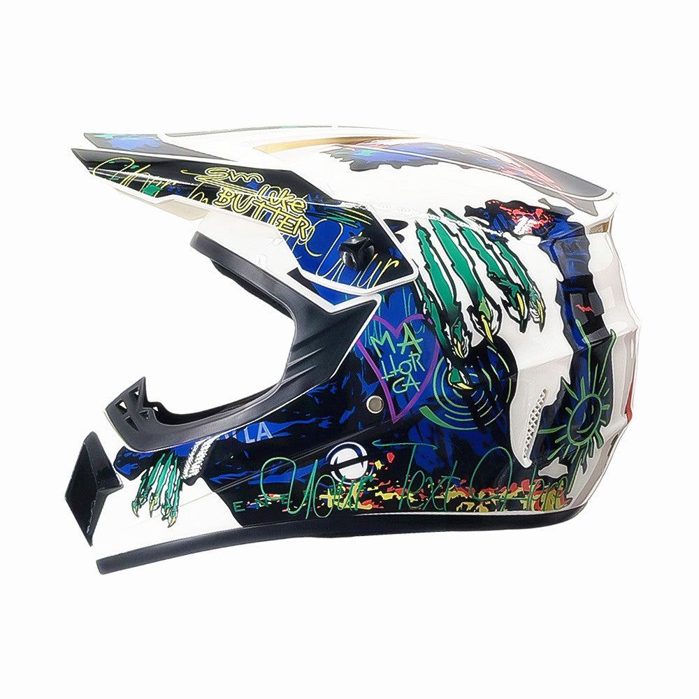 full-face motocross helmet with extended visor and reinforced chin guard Kalsten