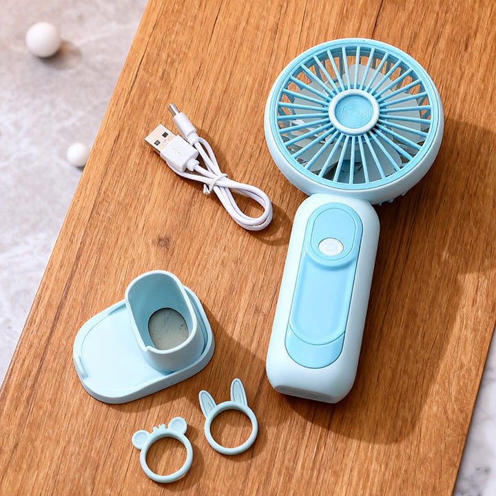 Unisex compact USB handheld fan with removable stand and quiet motor Kalsten