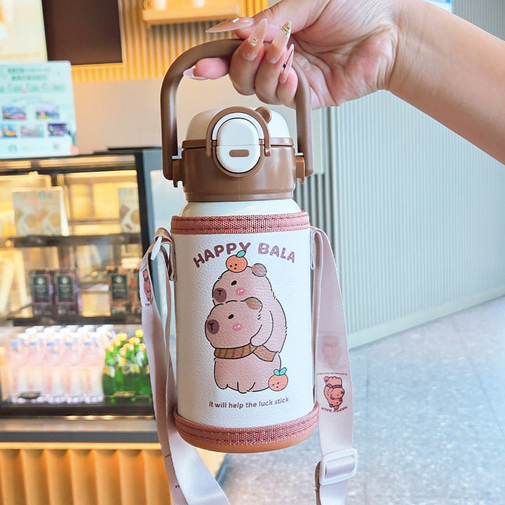 Insulated water bottle with practical carrying strap and cute animal design Kalsten