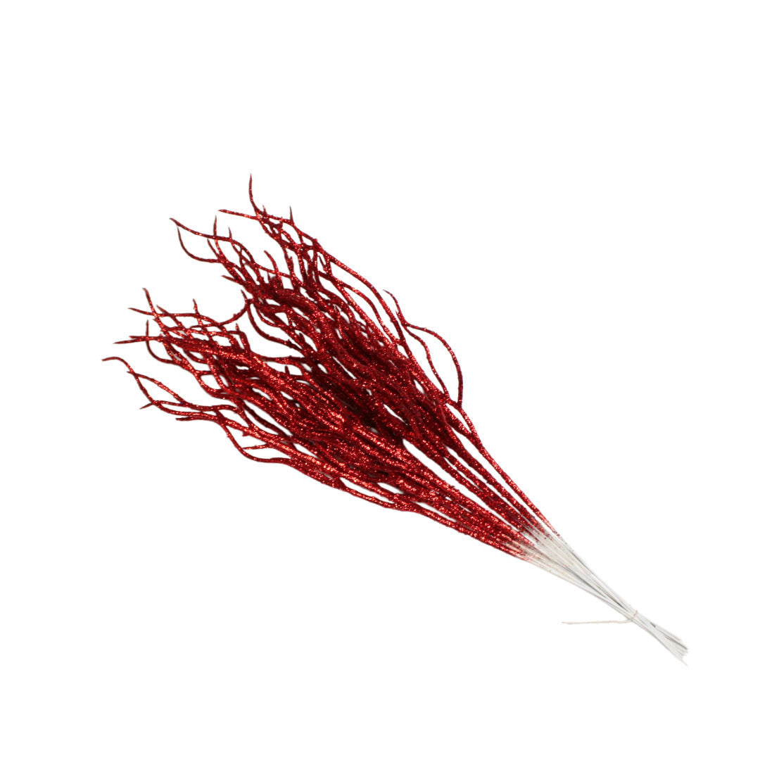 Unisex decorative deco branch with star and berry appliqués, flexible branch structure Kalsten