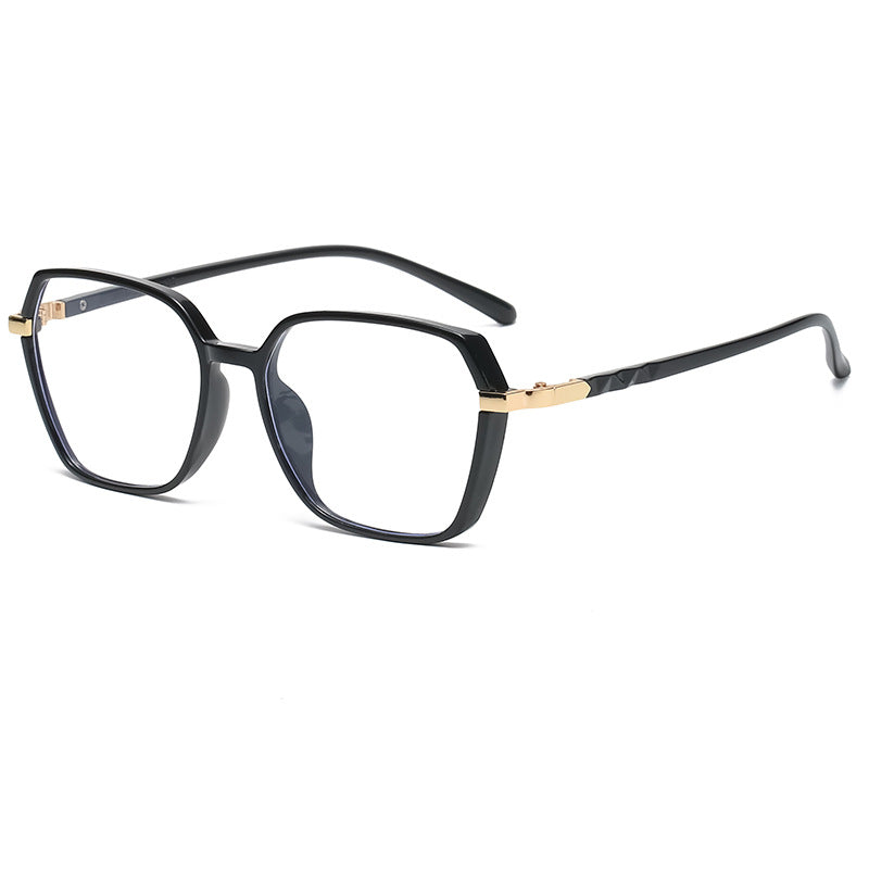 Ladies fashionable square reading glasses with golden accents Kalsten