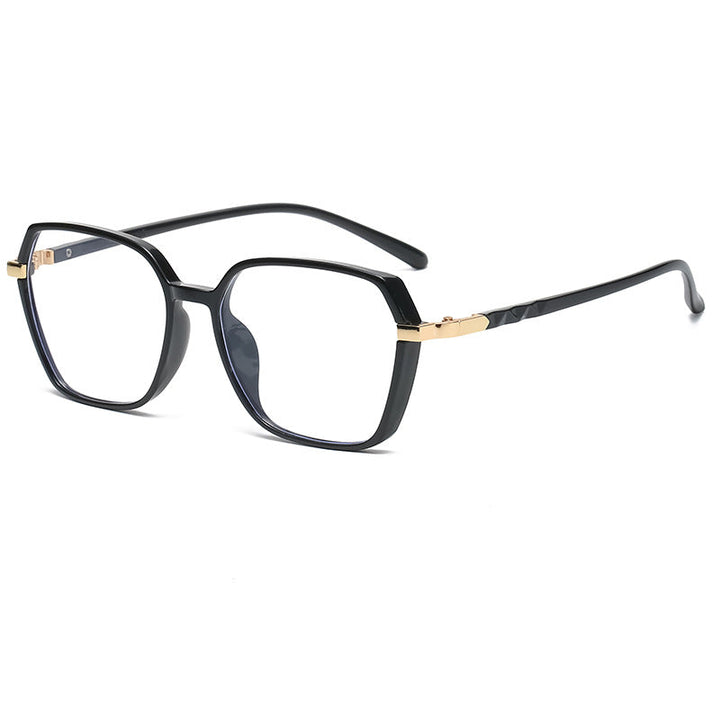 Ladies fashionable square reading glasses with golden accents Kalsten