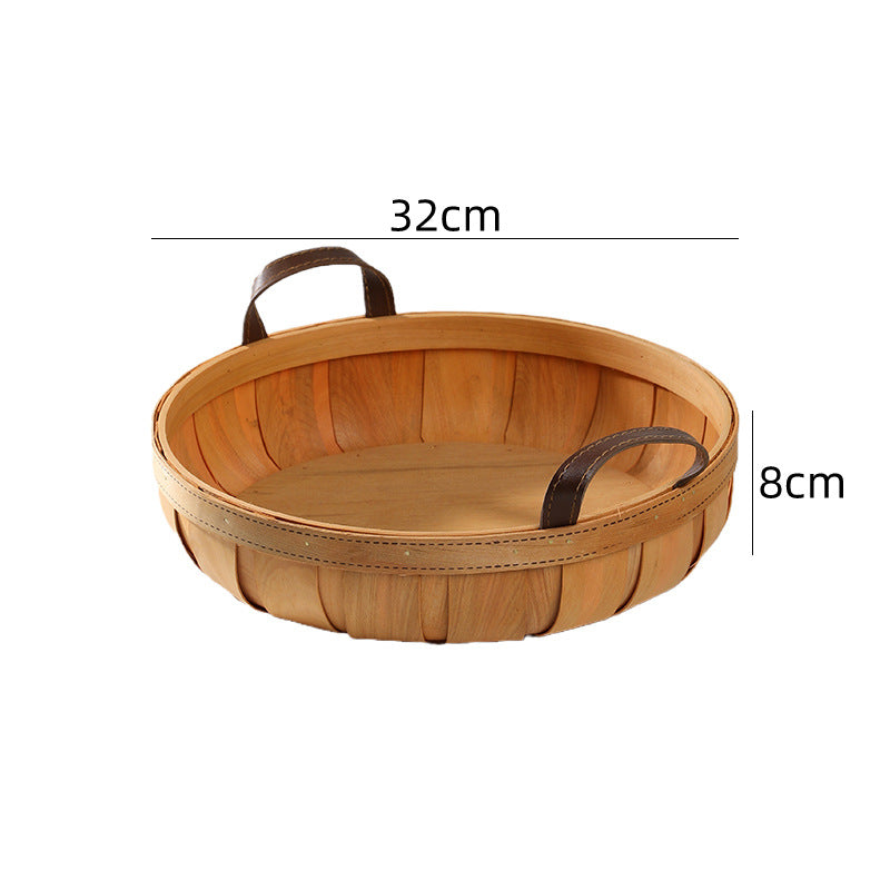 Unisex Handcrafted Basket with Leather Handles Kalsten
