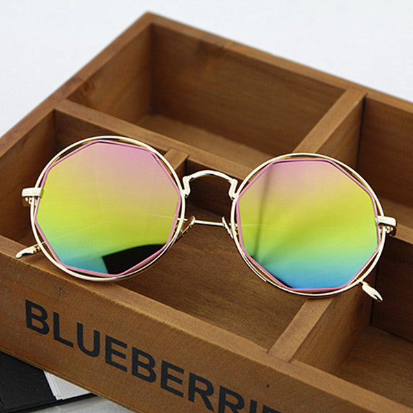 Women's Fashion Octagonal Sunglasses with Mirrored Lenses Kalsten