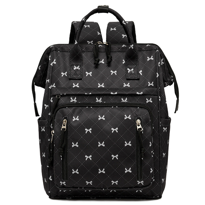 Stylish Bow-Printed Backpack kalsten