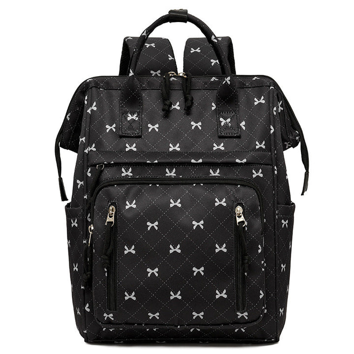 Stylish Bow-Printed Backpack kalsten