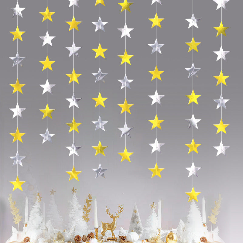 Unisex nan hanging star garlands made of metallic paper for party decoration and photo background Kalsten