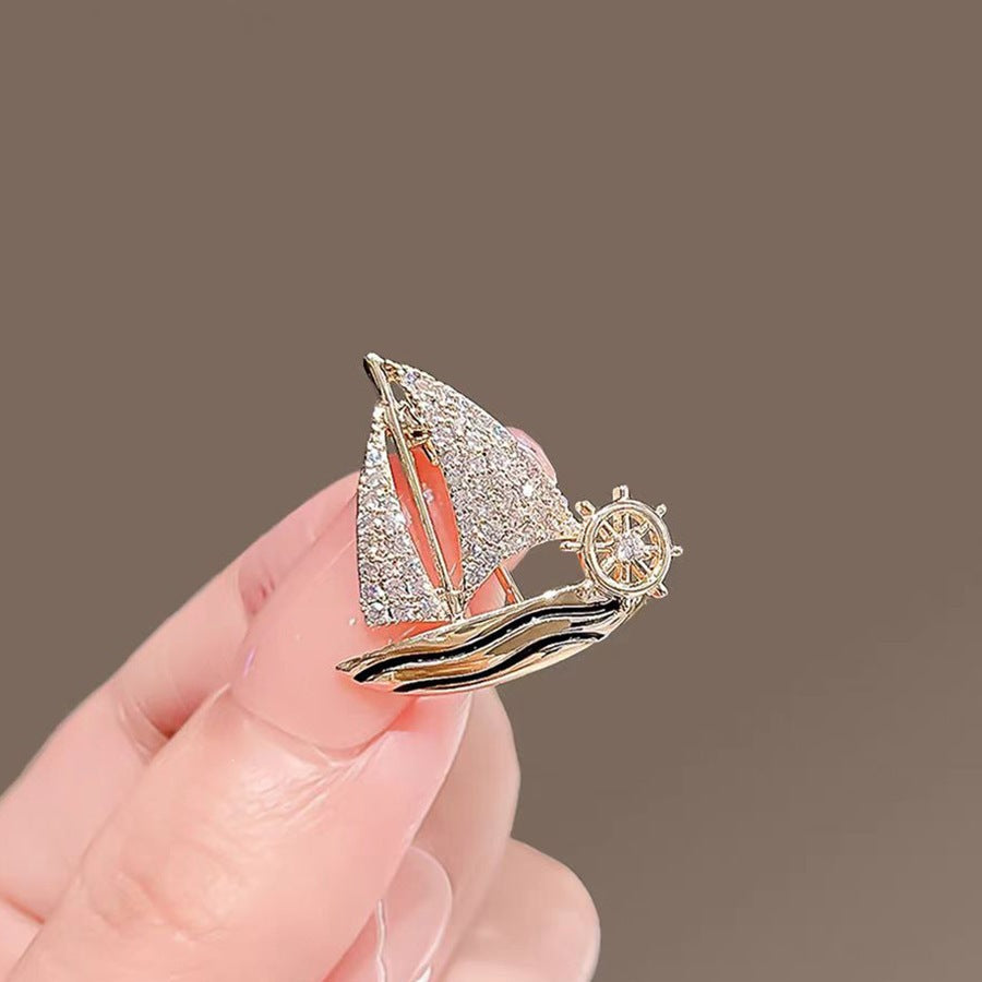 Elegant Sailboat Brooch Kalsten