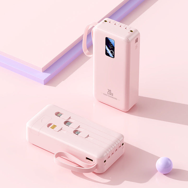 portable fast-charging power bank with integrated charging cables Kalsten