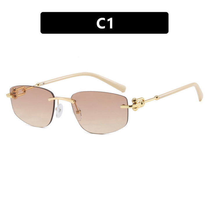 Ladies elegant semi-rimless glasses with luxurious metal frame and transparent lenses Kalsten