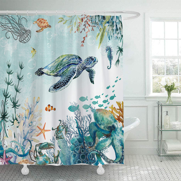 Coastal Pattern Shower Curtain Kalsten