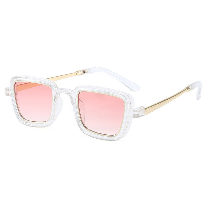 Women's square sunglasses with transparent frame and gold accents Kalsten