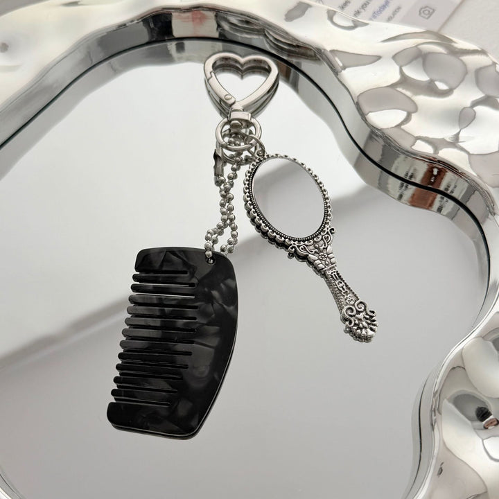 Charming Compact Mirror and Comb Keychain Kalsten