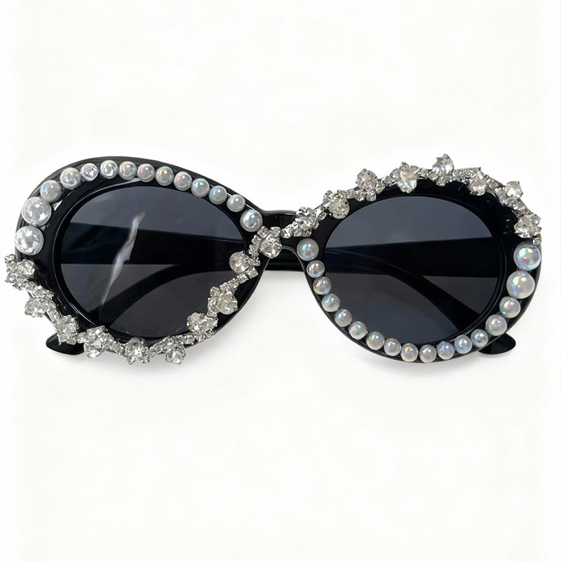 Elegant Pearl-Embellished Cat-Eye Sunglasses Kalsten