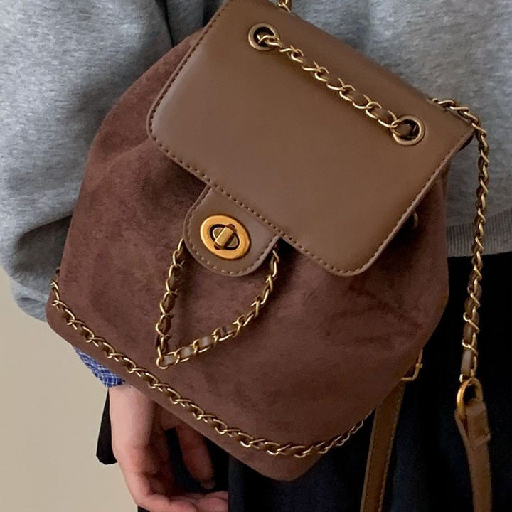 Chic Faux Suede Drawstring Backpack Kalsten