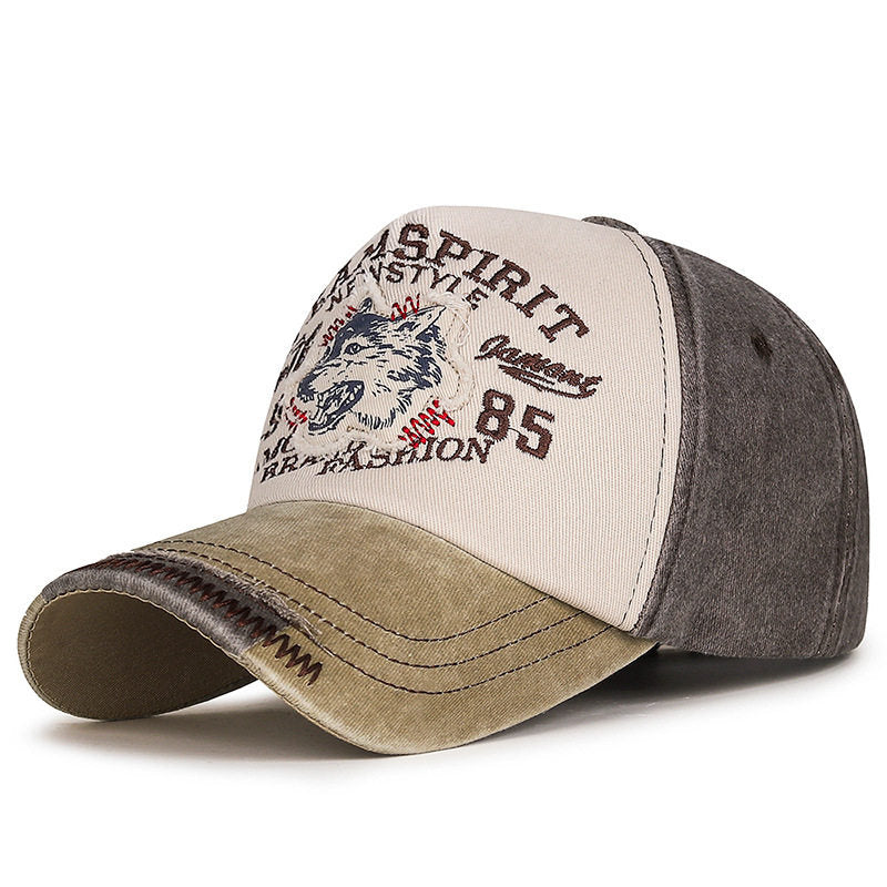 Men's Vintage-Inspired Wolf Graphic Baseball Cap Kalsten