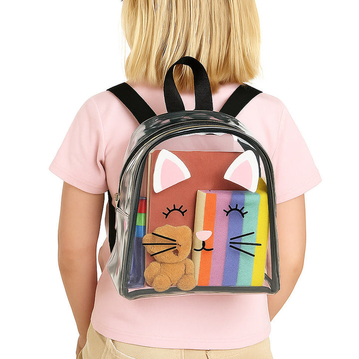 Transparent backpack with playful cat design Kalsten