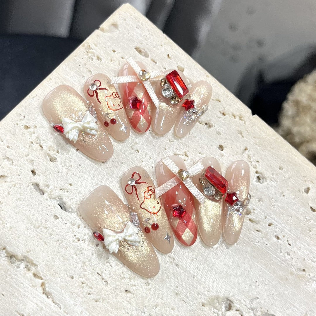Artificial Nail Set with Playful Character and Detailed Decoration Kalsten