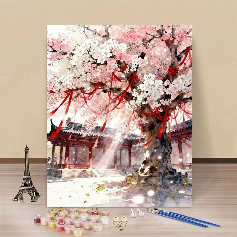 Cherry Blossom Scenic Paint by Numbers Kit Kalsten