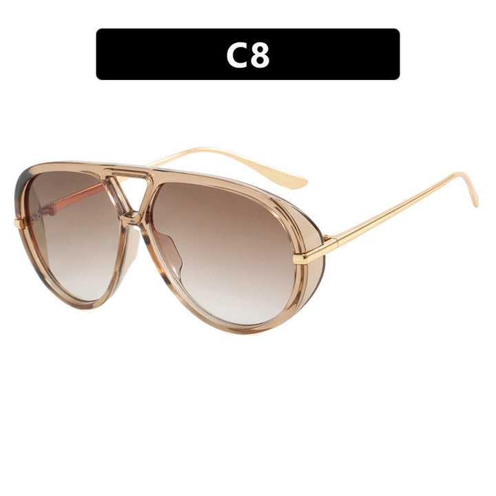 Women's oversized sunglasses with elegant plastic frame and mirrored lenses Kalsten