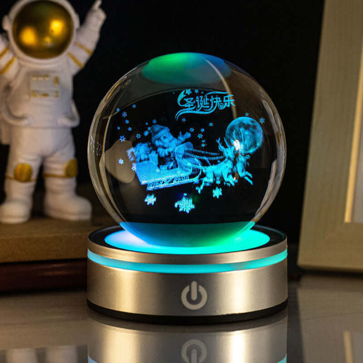 Creative 3D Inner Carving Luminous Crystal Ball Colorful Gradient Small Night Lamp Home Decorations Gifts Selection | Kalsten