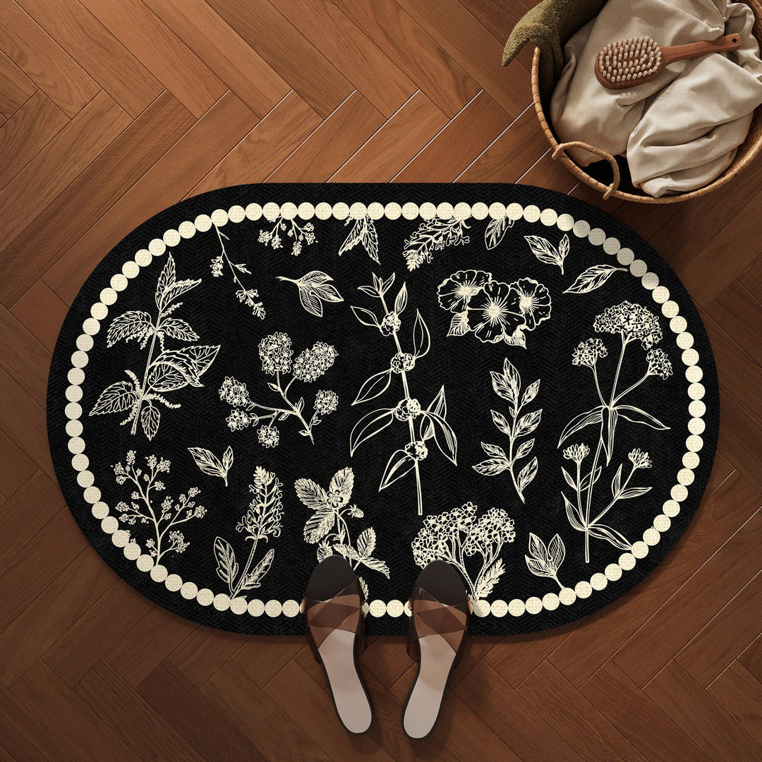 Decorative Botanical Pattern Bath Mat Kalsten