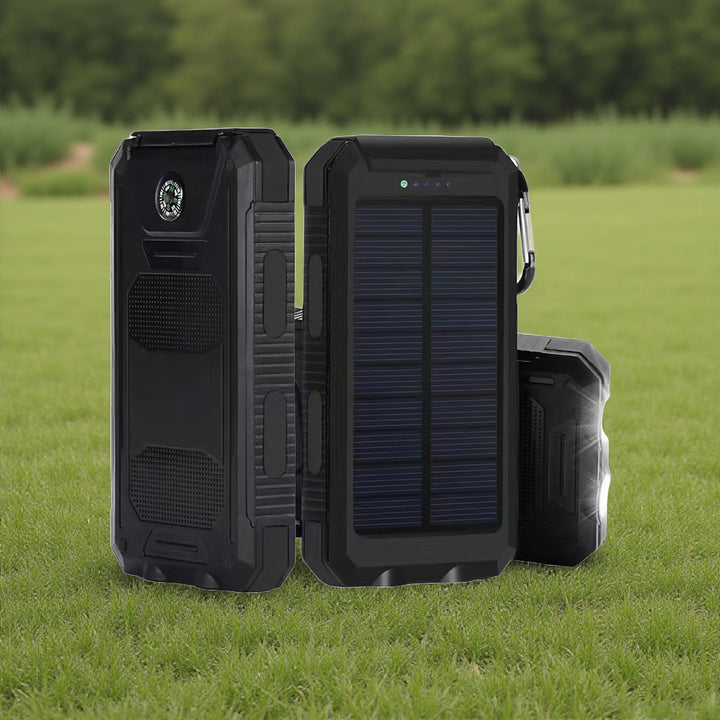 Solar charger with integrated compass and LED flashlight Kalsten