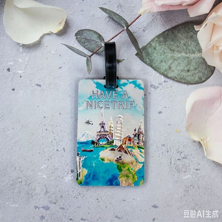 Whimsical Heart Balloon Luggage Tag Kalsten