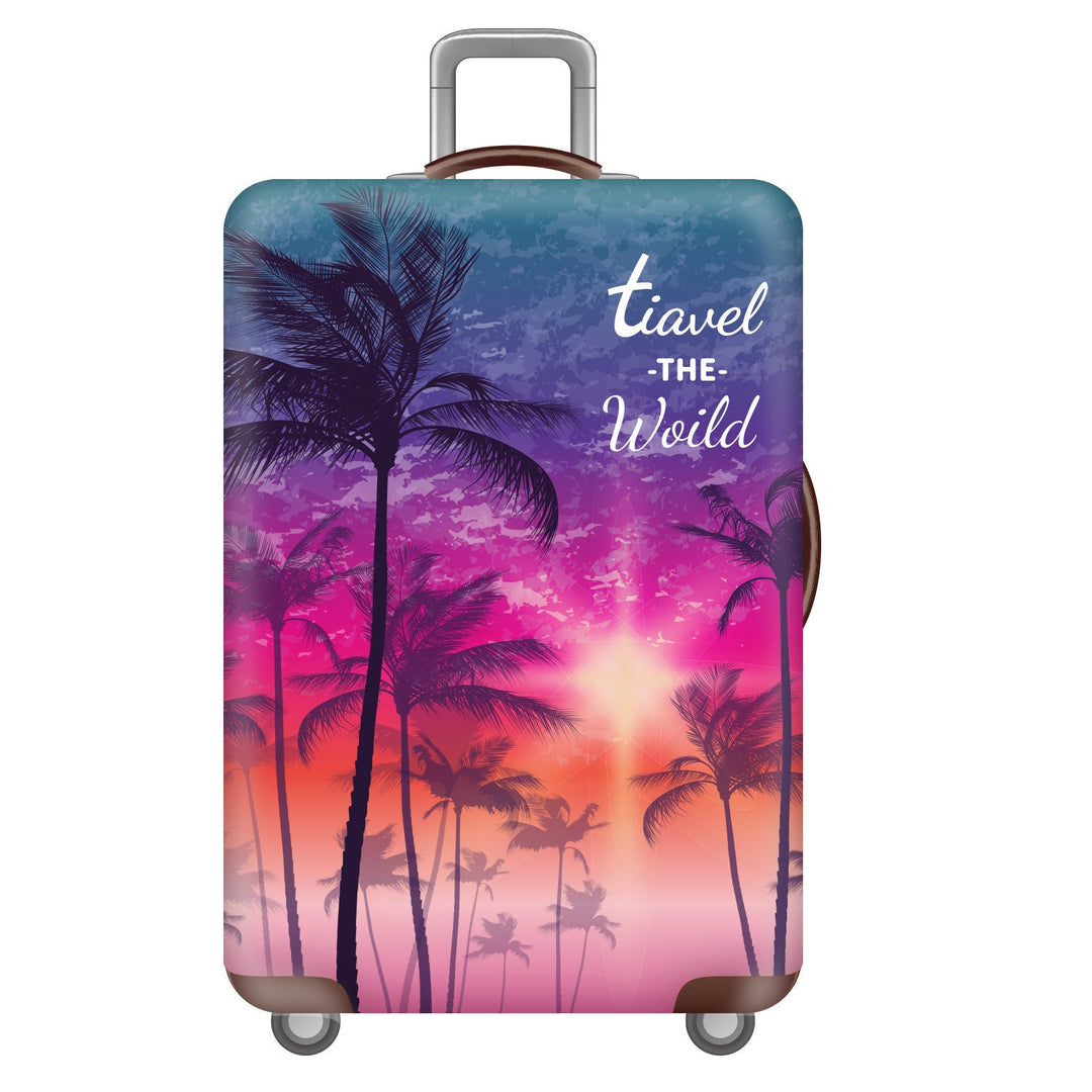 Unisex non-elastic suitcase cover with tropical leaf pattern, stretch protective cover for hard shell and soft case Kalsten