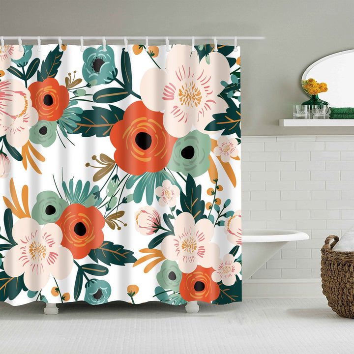 Floral Patterned Bathroom Shower Curtain Kalsten
