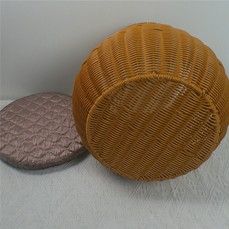 Cushioned Woven Storage Ottoman Kalsten