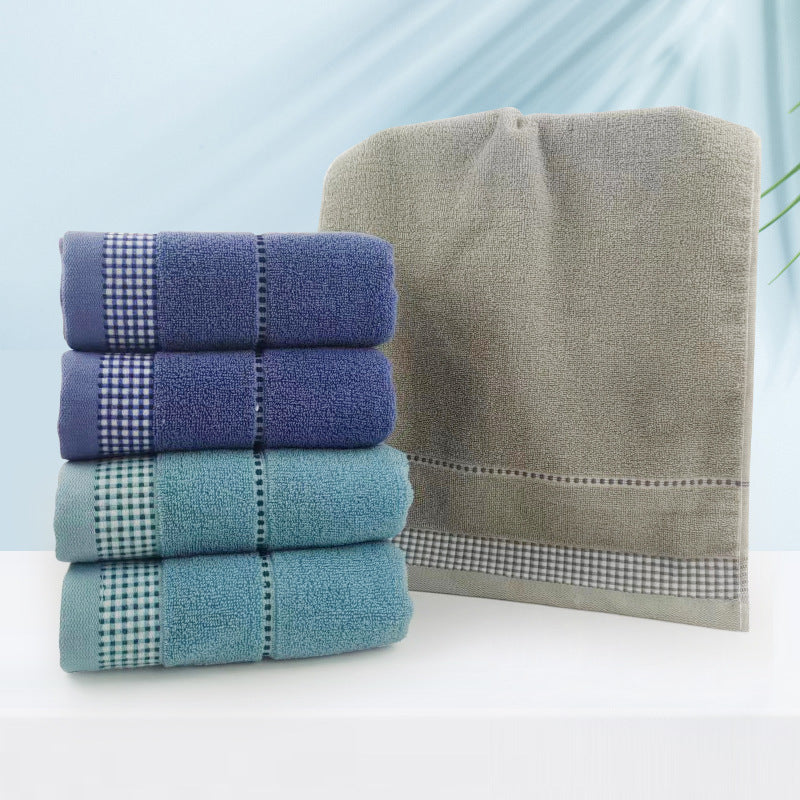 Terry Bath Towel with Fine Check Border Kalsten