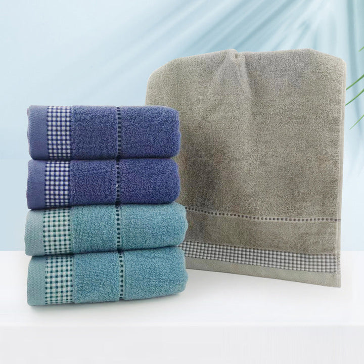 Terry Bath Towel with Fine Check Border Kalsten