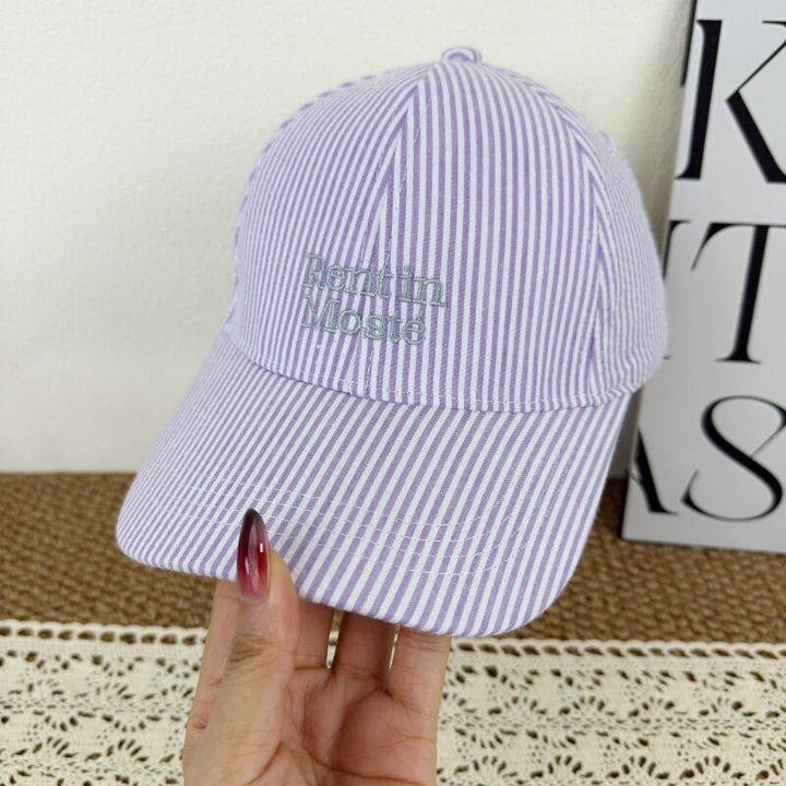 Women's Striped Embroidered Baseball Cap Kalsten