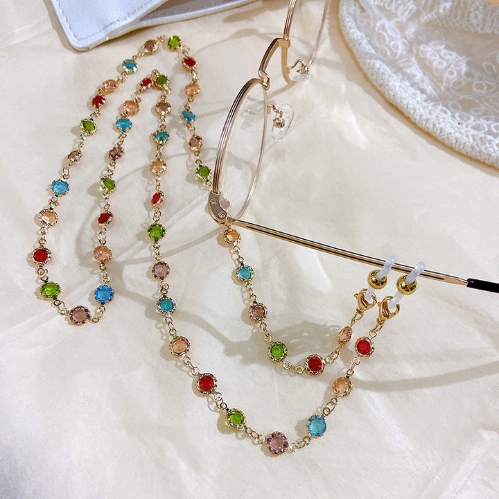Filigree Glitter Necklace with Colorful Crystals Calstone Kalsten